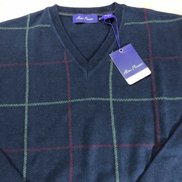 Men’s NWT Alan Flusser V-Neck Long Sleeve Sweater - Picture 3 of 8